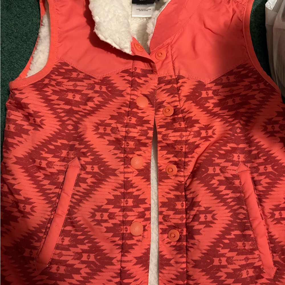 Cruel Girl Coral and Cream Vest